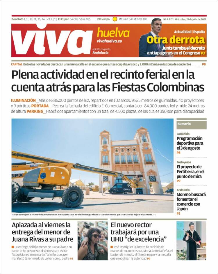 Portada de Viva Huelva (España)