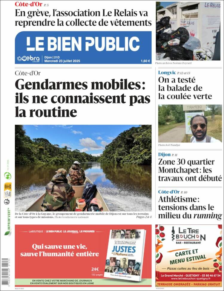 Portada de Le Bien Public (Francia)