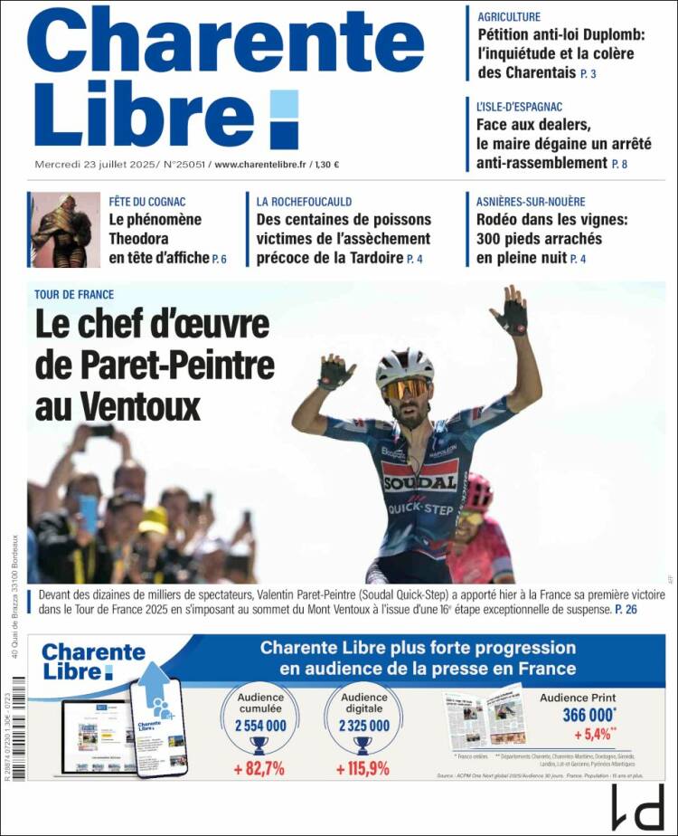 Portada de Charente Libre (France)