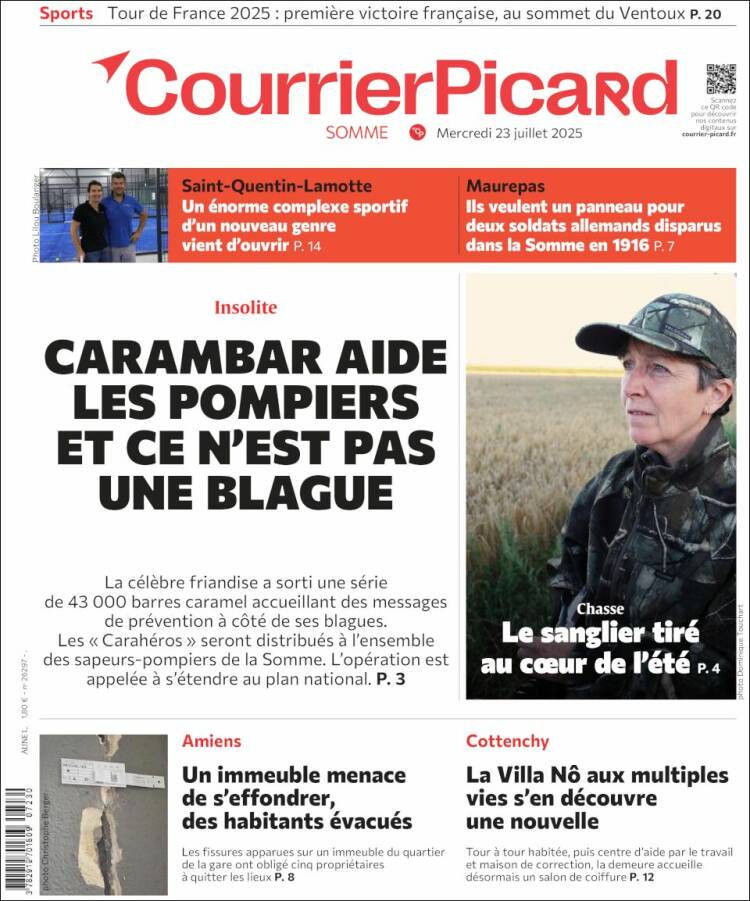 Portada de Courrier Picard (Francia)