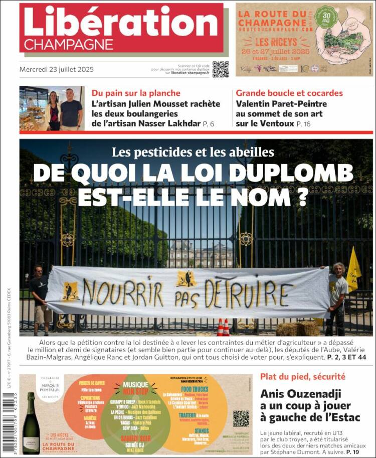 Portada de Libération Champagne (Francia)