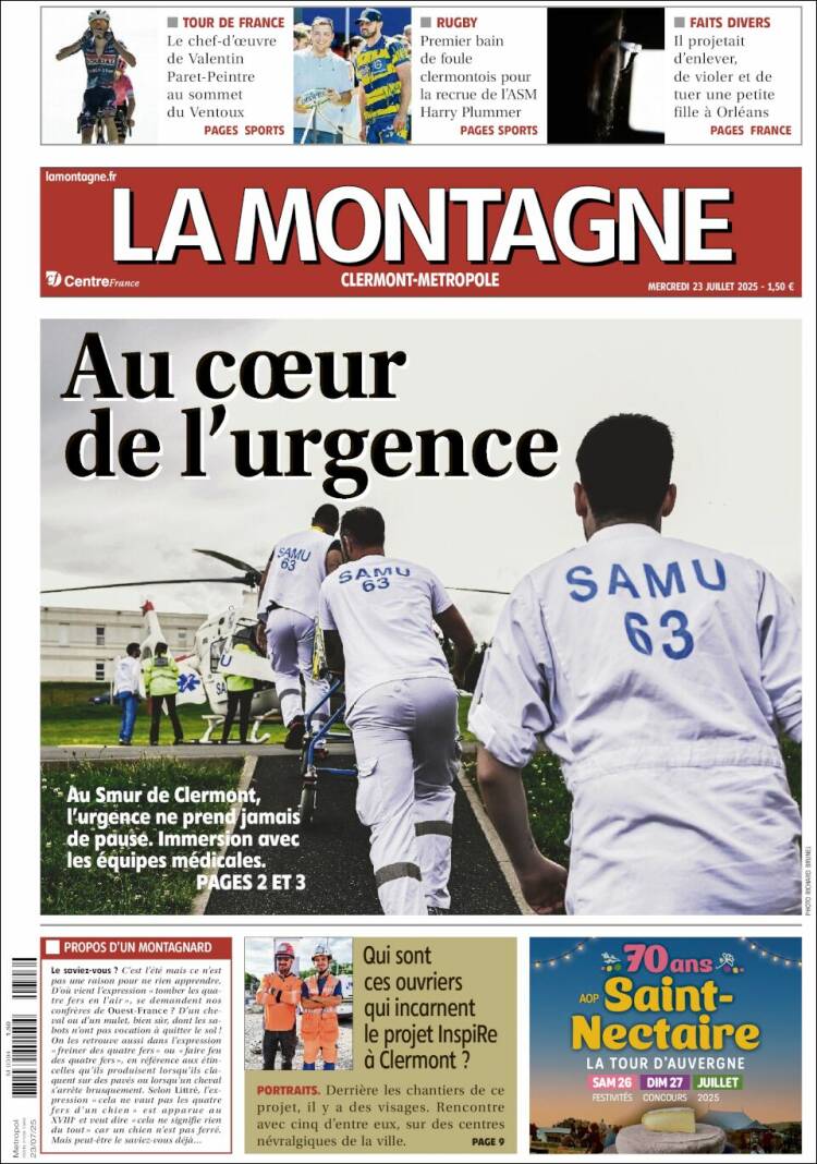 Portada de La Montagne (Francia)
