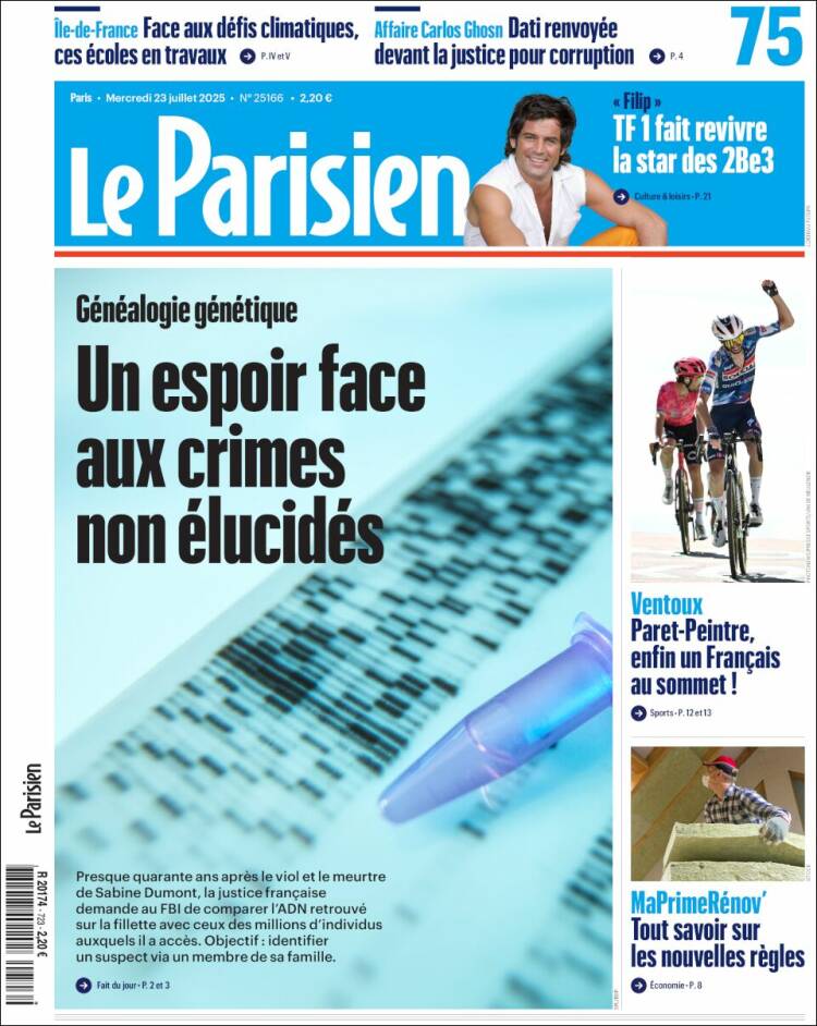 Portada de Le Parisien (France)