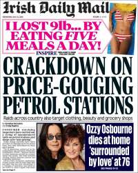 Portada de Irish Daily Mail (Irlanda)