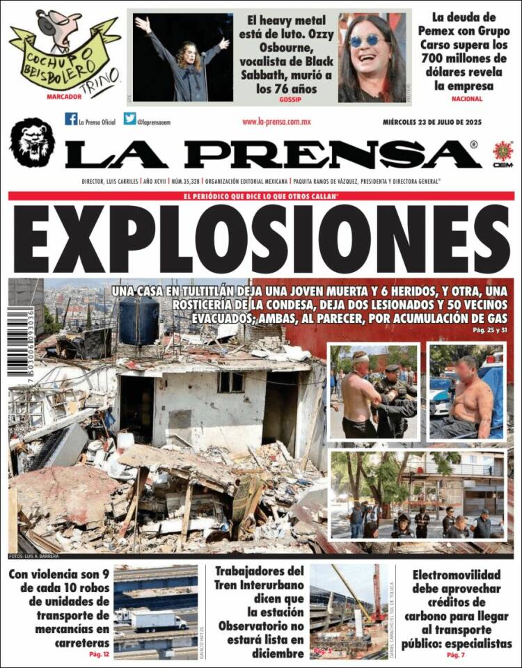 Portada de La Prensa (México)