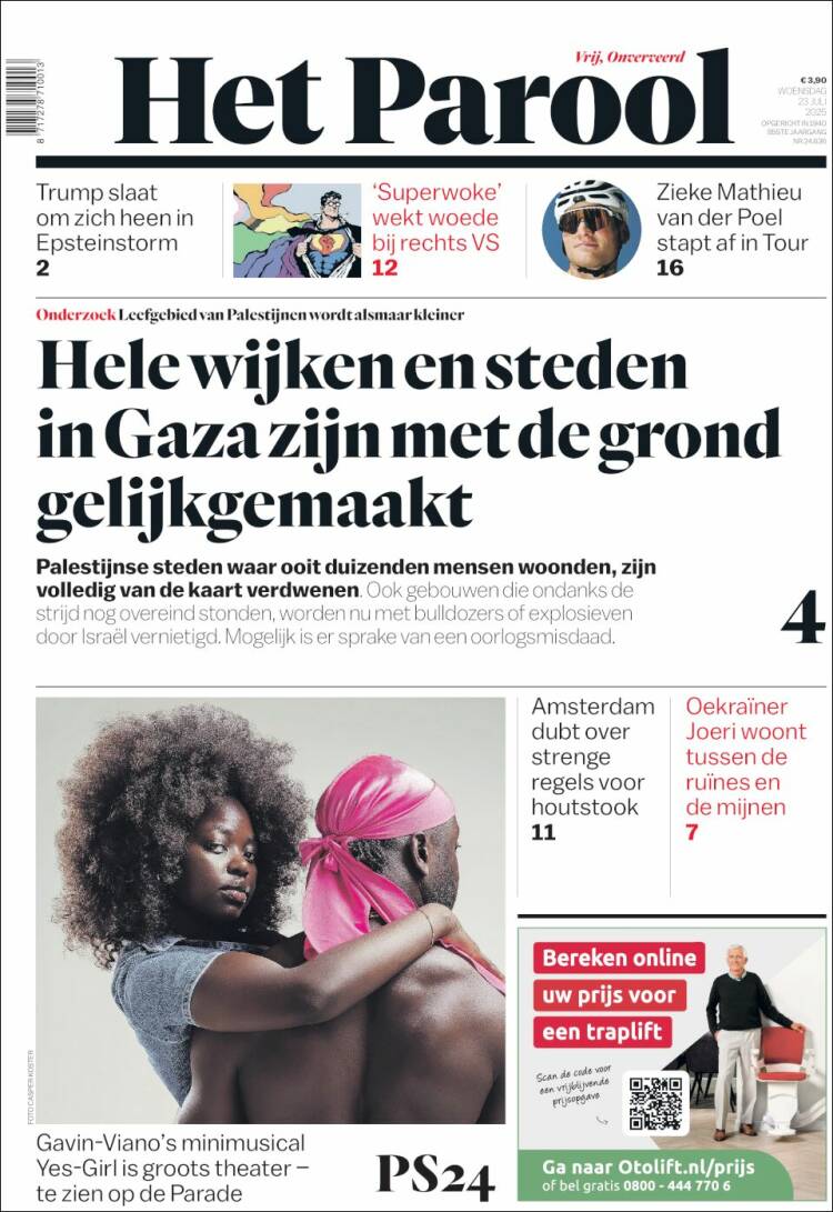 Portada de Het Parool (Países Bajos)