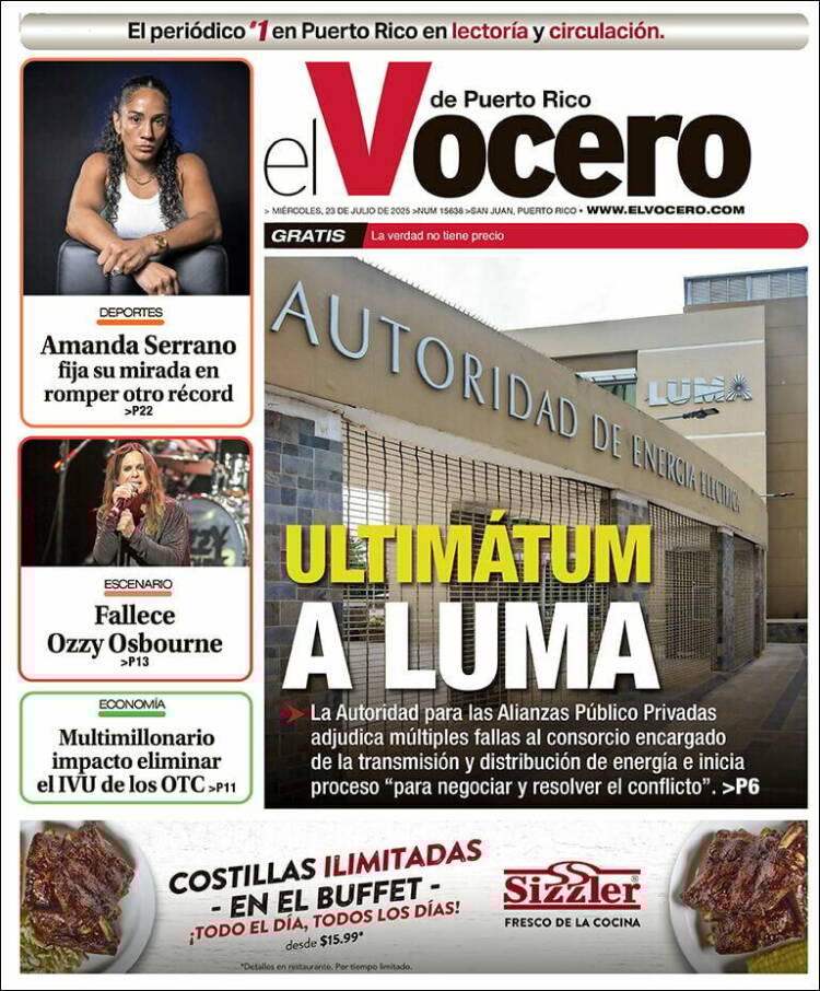 Portada de Vocero (Puerto Rico)