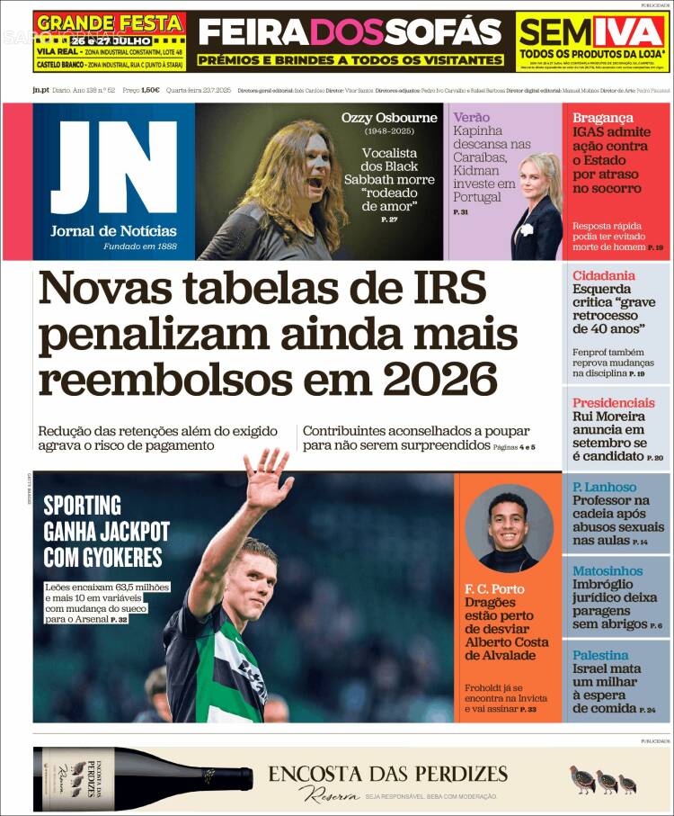 Portada de Jornal de Notícias (Portugal)