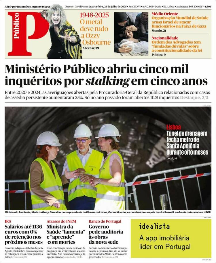 Portada de Público (Portugal)