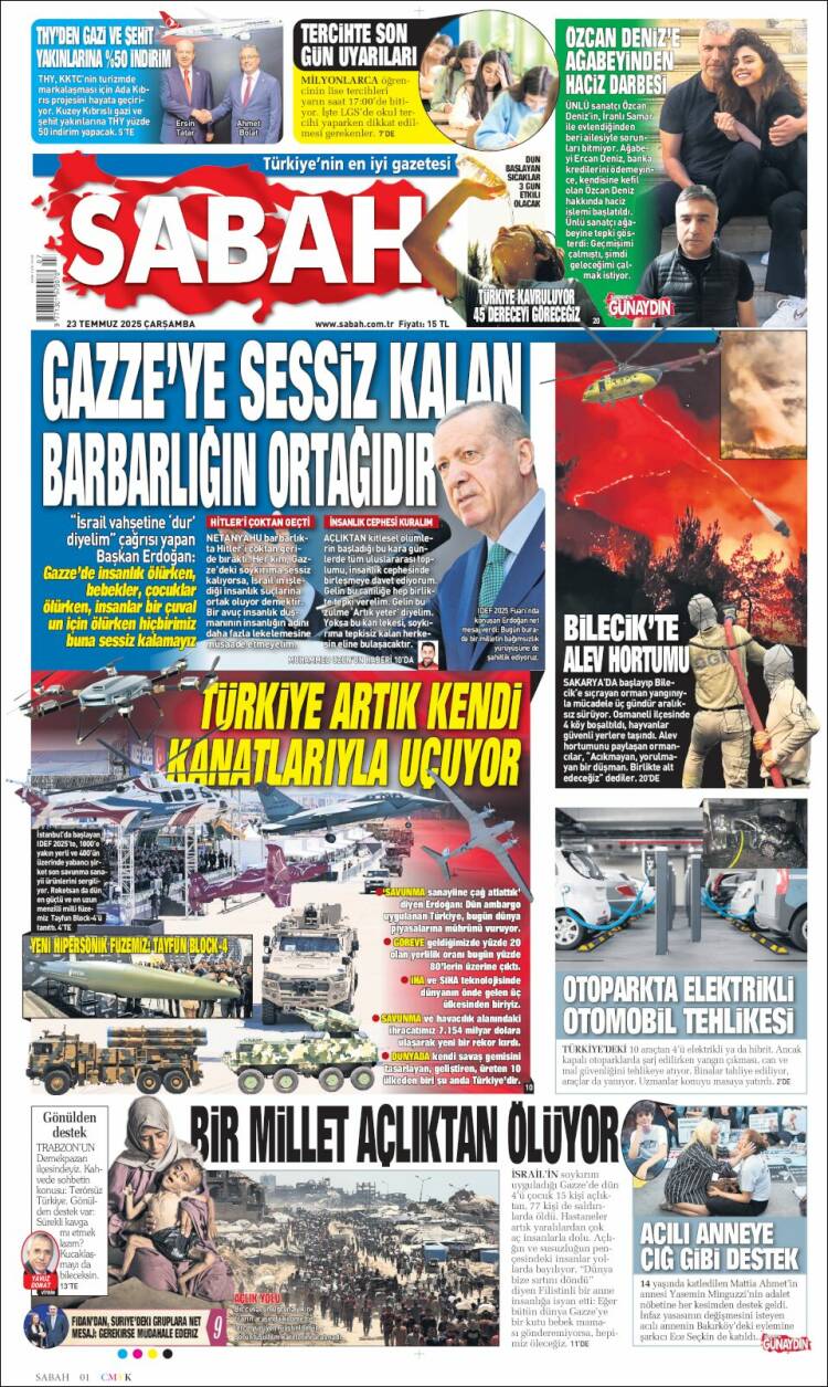 Portada de Sabah (Turquía)