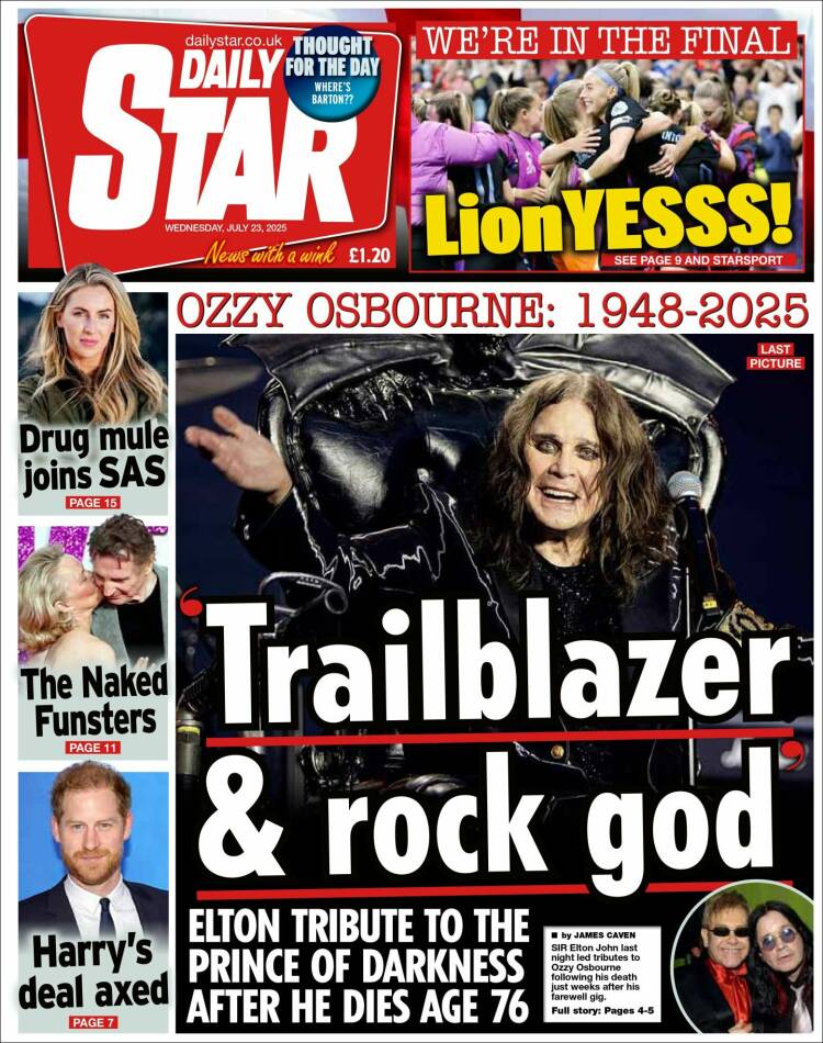 Portada de Daily Star (United Kingdom)