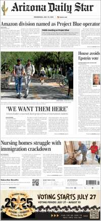 Portada de Arizona Daily Star (USA)