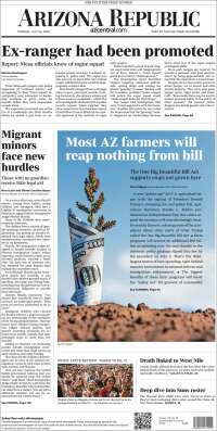 Portada de Arizona Republic News (USA)