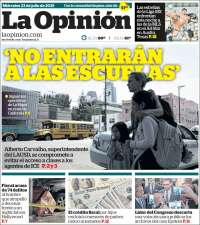 Portada de La Opinión (USA)