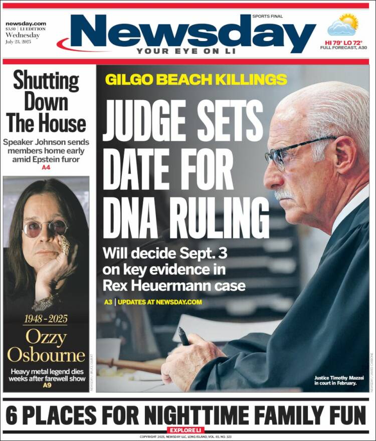 Portada de Newsday (USA)