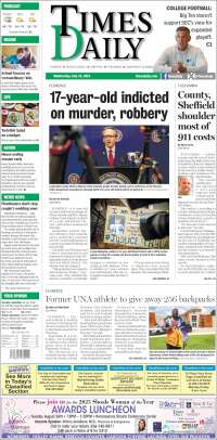 Portada de Times Daily (USA)