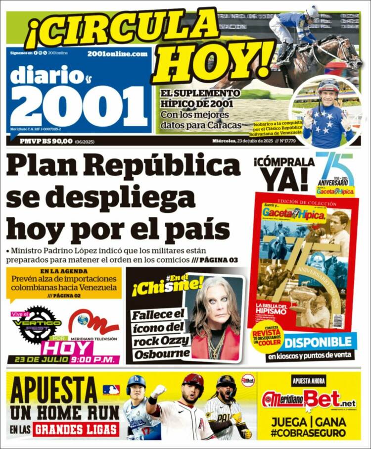 Portada de 2001 - Dosmiluno (Venezuela)