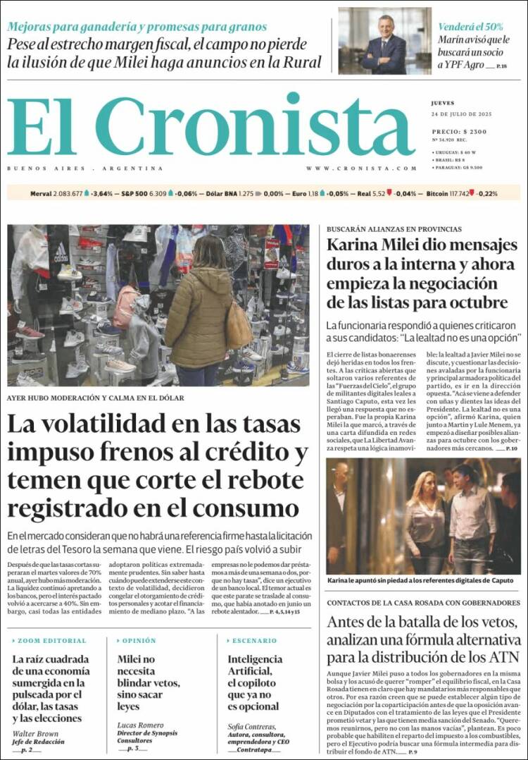 Portada de El Cronista Comercial (Argentina)