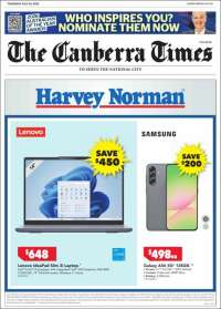 Portada de The Canberra Times (Australia)