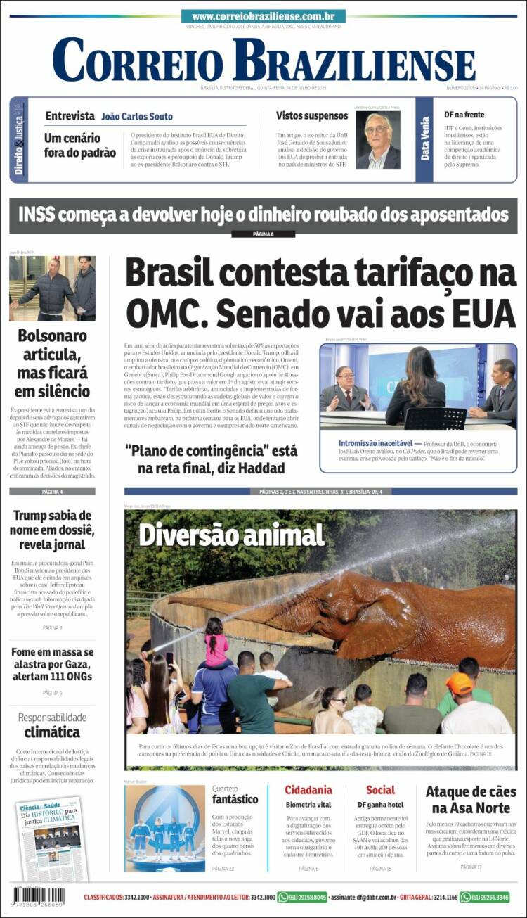 Portada de Correio Braziliense (Brasil)