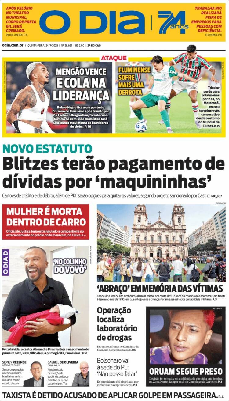 Portada de O Dia (Brasil)