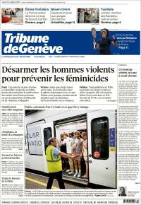 Portada de La Tribune de Genève (Suiza)