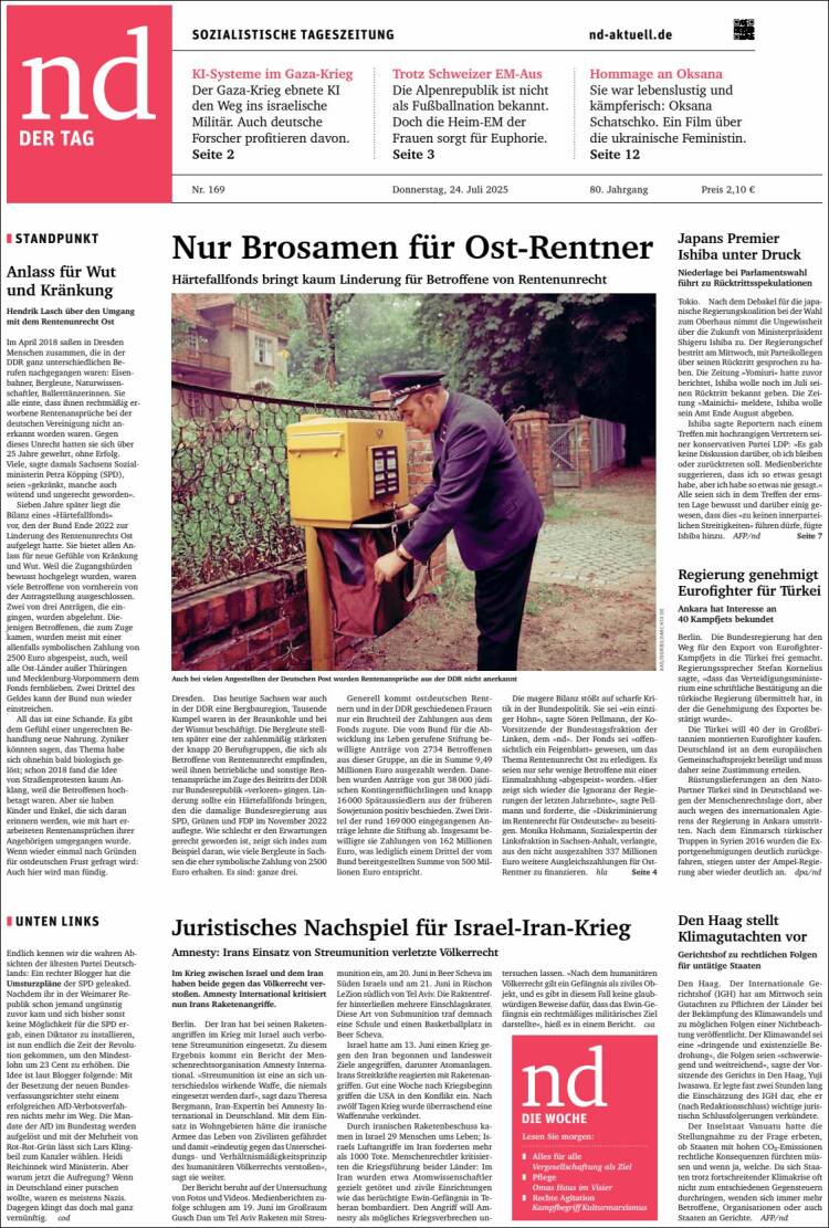 Portada de Neues Deutschland (Germany)