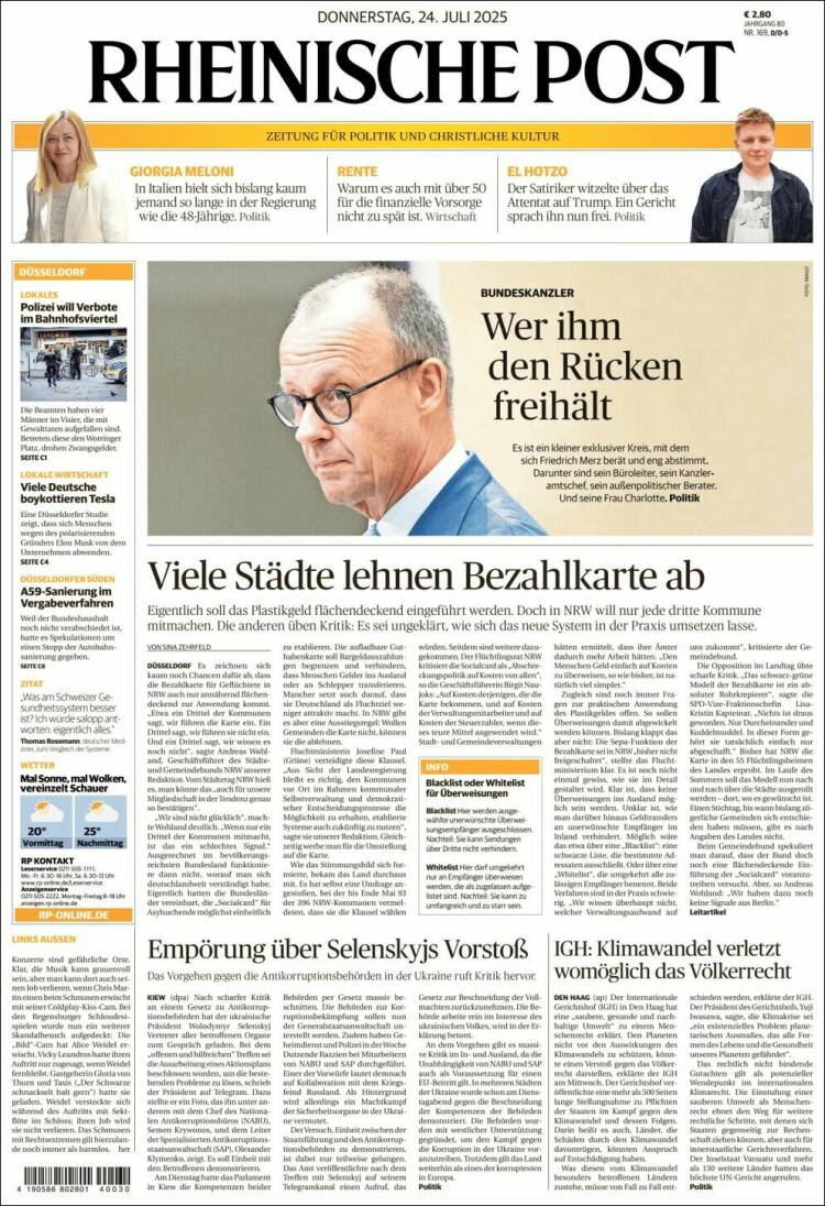 Portada de Rheinische Post (Alemania)