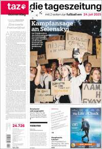 Portada de Die Tageszeitung (Germany)