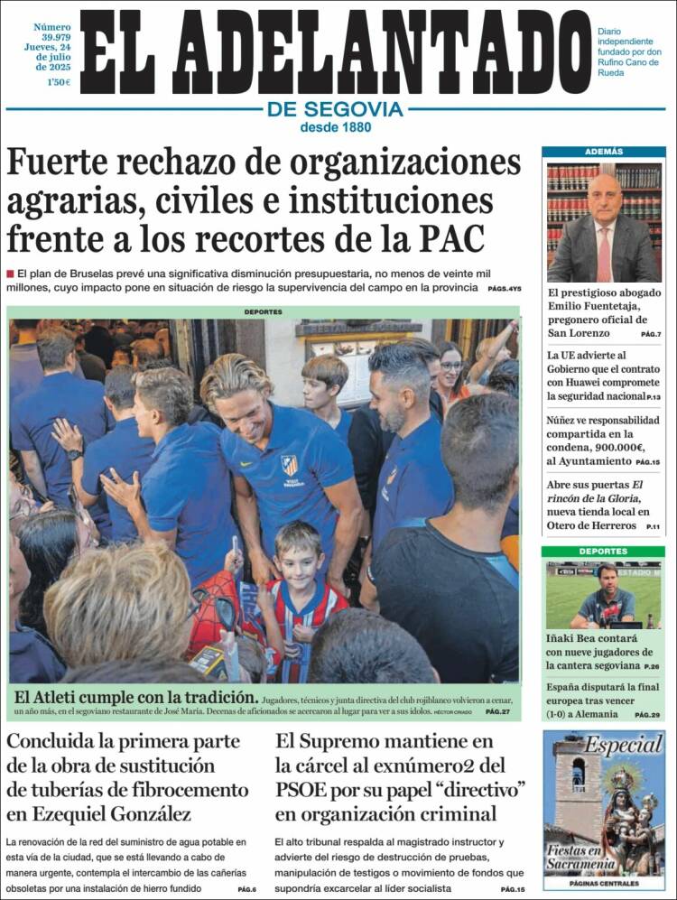 Portada de El Adelantado de Segovia (España)