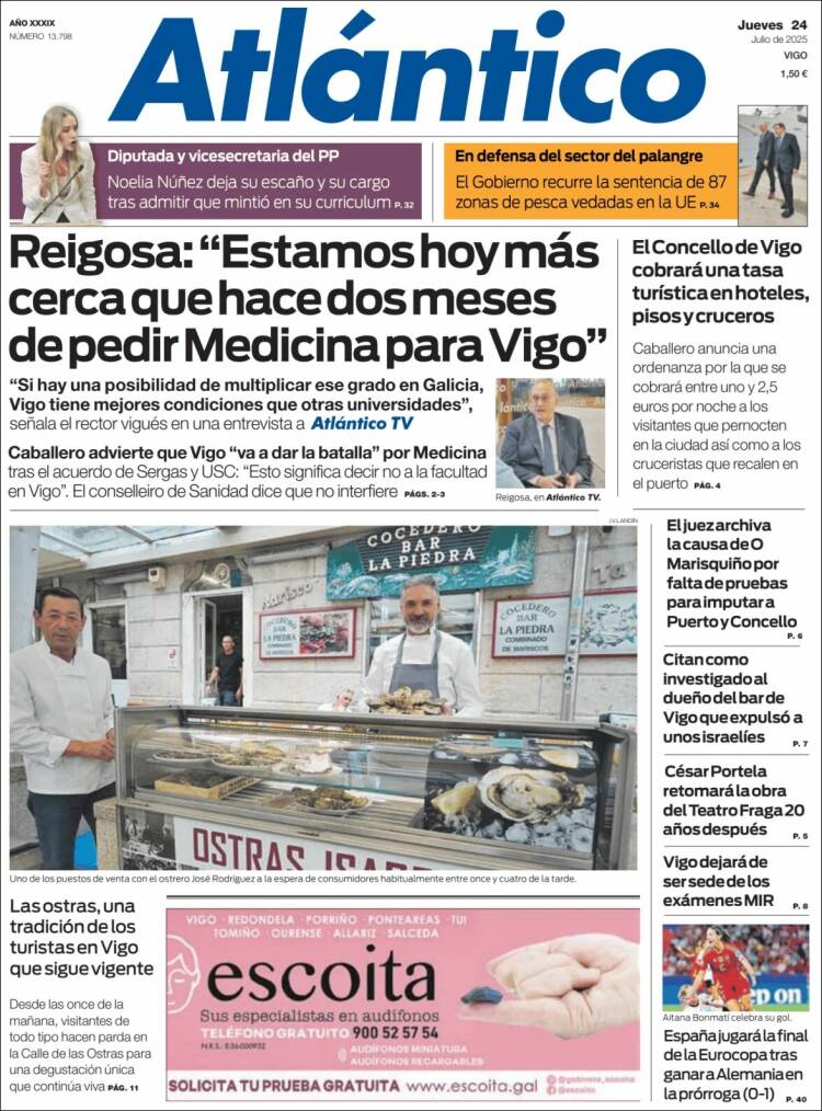 Portada de Atlántico Diario (Spain)