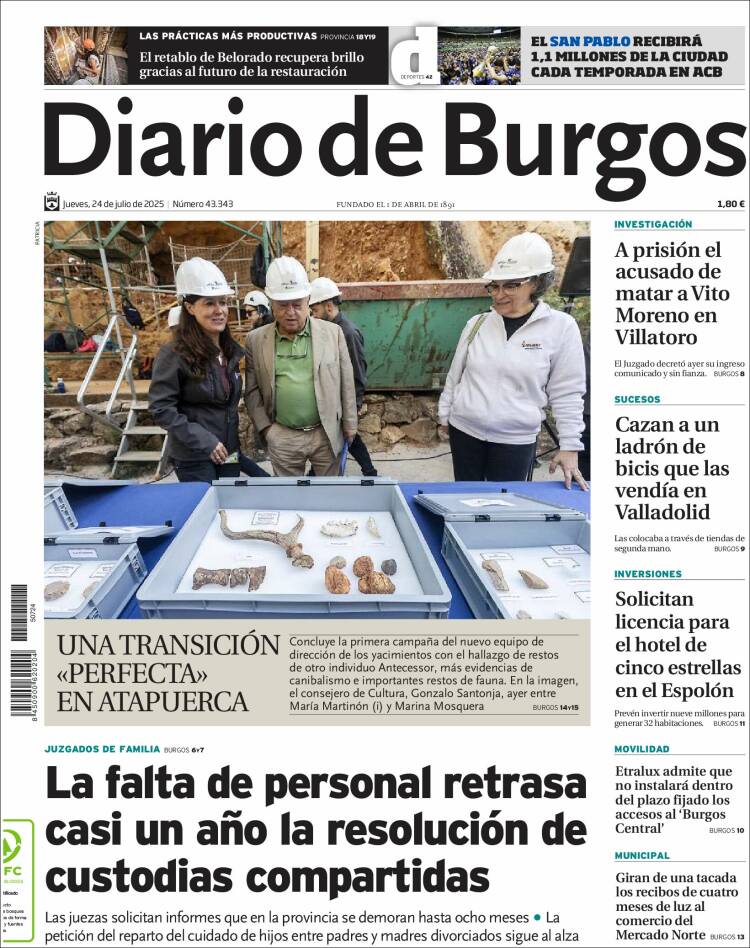 Portada de Diario de Burgos (Spain)