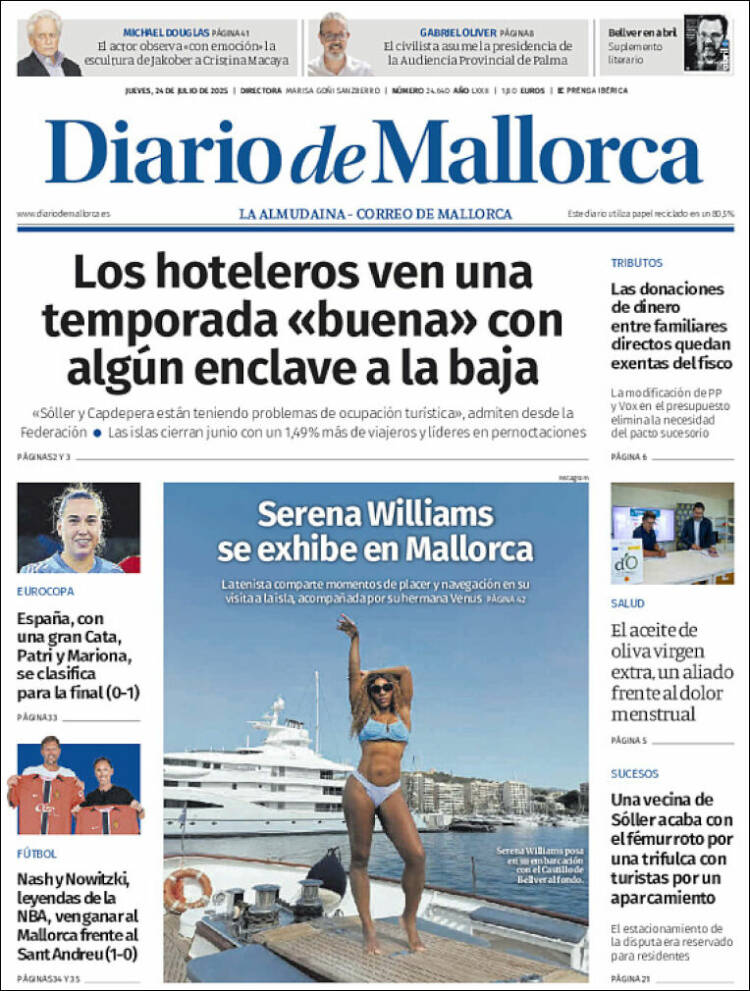 Portada de Diario de Mallorca (España)