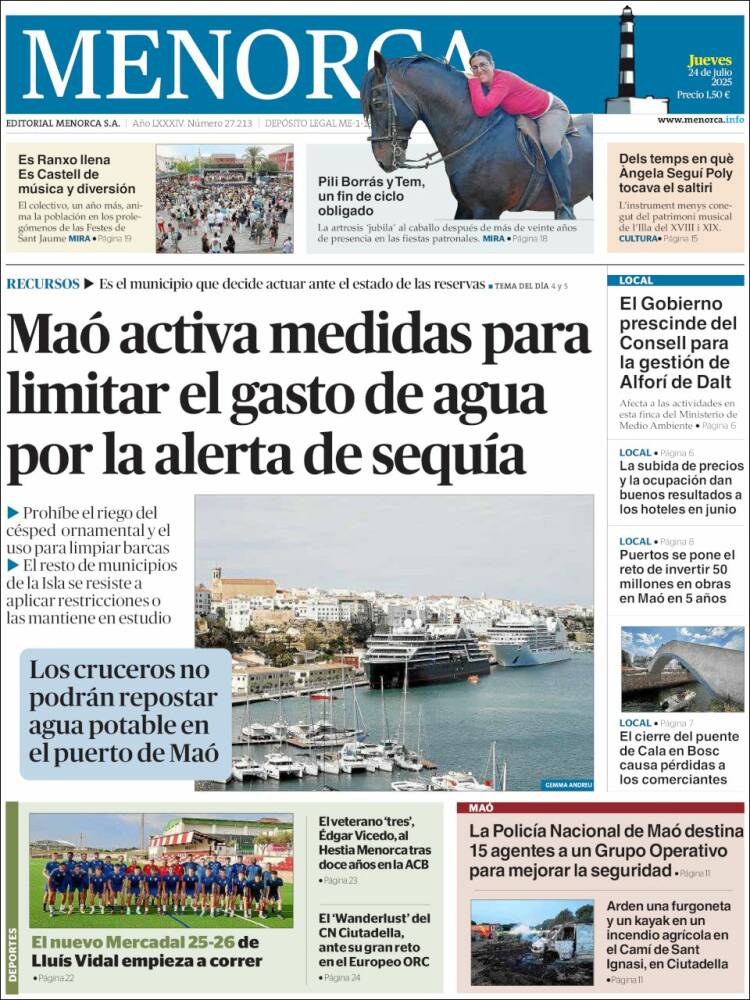 Portada de Menorca - Diario Insular (Spain)