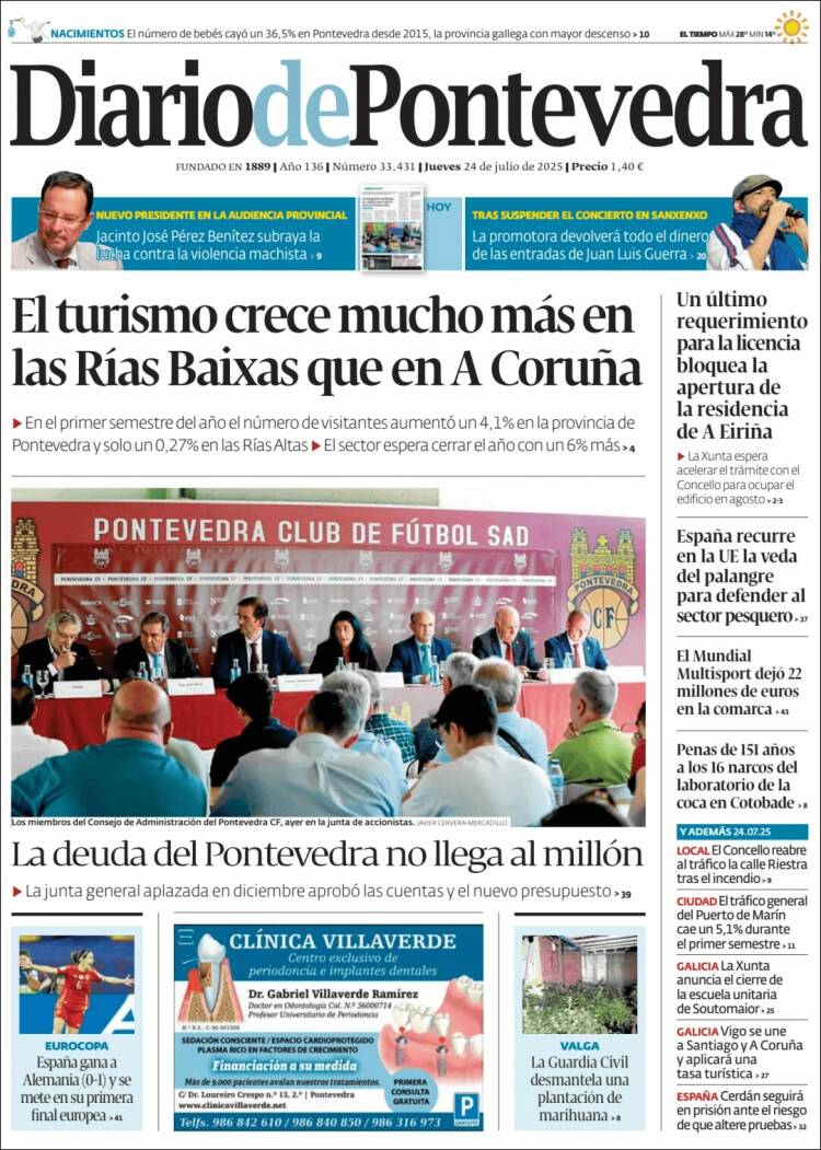 Portada de Diario de Pontevedra (Spain)