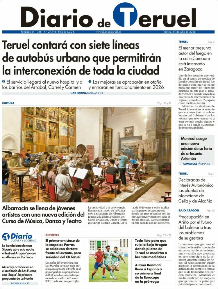 Portada de Diario de Teruel (España)