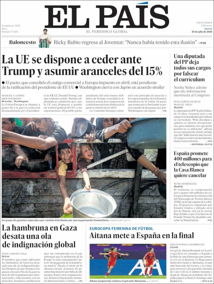 Portada de El País (Spain)