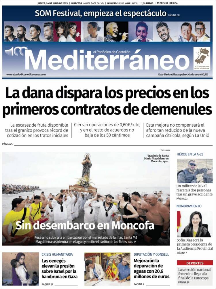 Portada de El Periódico Mediterraneo (España)
