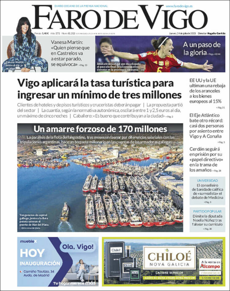 Portada de Faro de Vigo (España)
