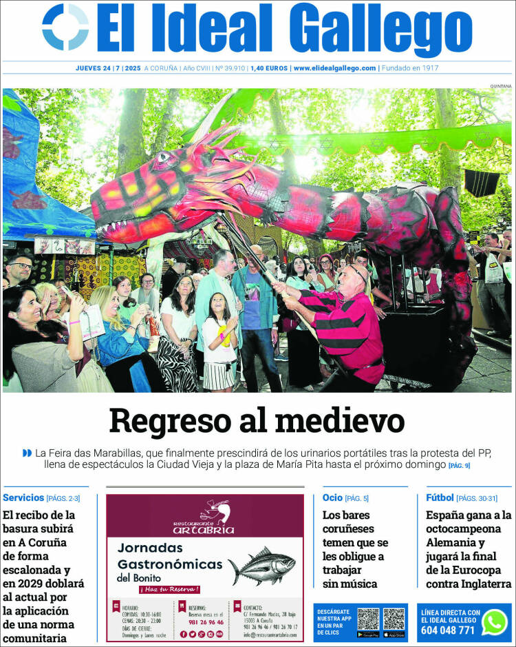Portada de El Ideal Gallego (España)