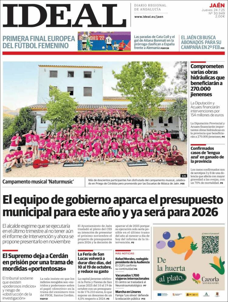 Portada de El Ideal de Jaén (España)