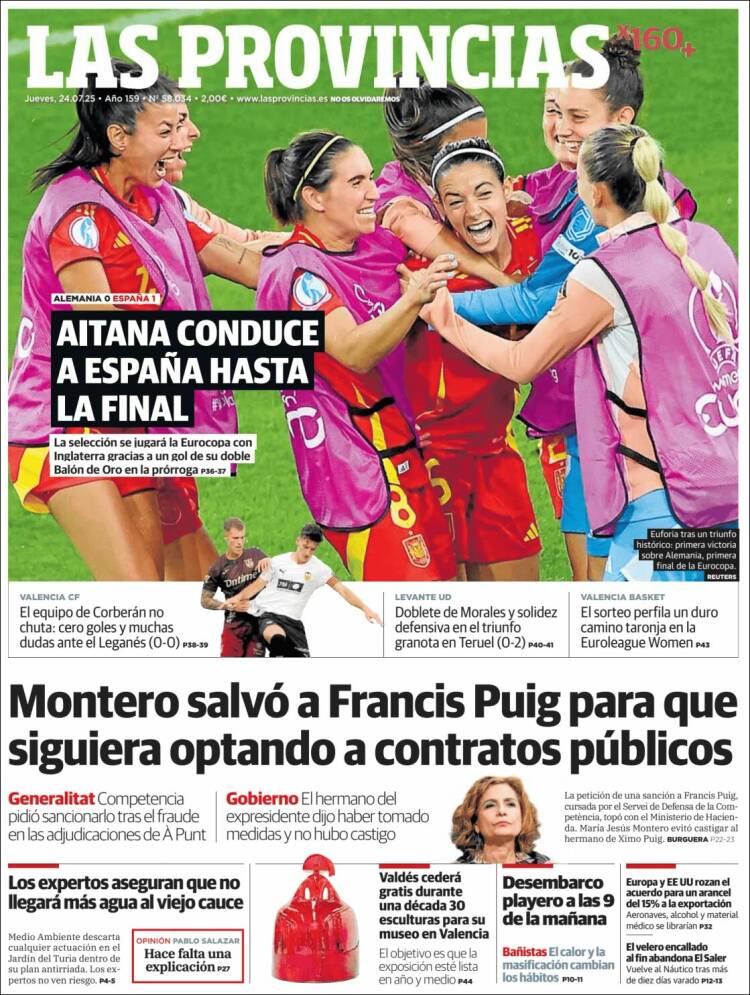 Portada de Las Provincias (España)