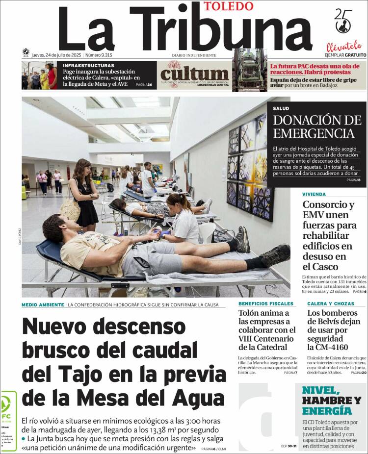 Portada de La Tribuna de Toledo (España)