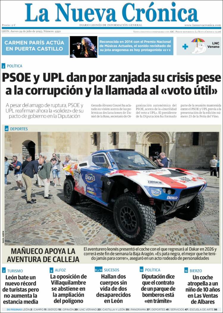 Portada de La Nueva Crónica (España)