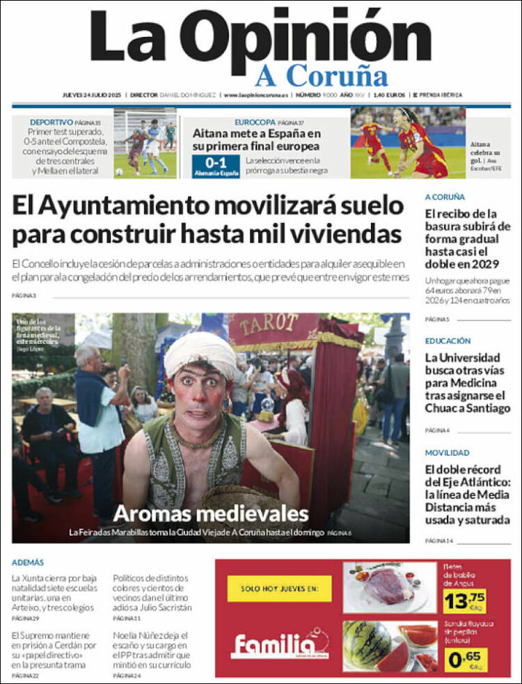 Portada de La Opinión de A Coruña (España)