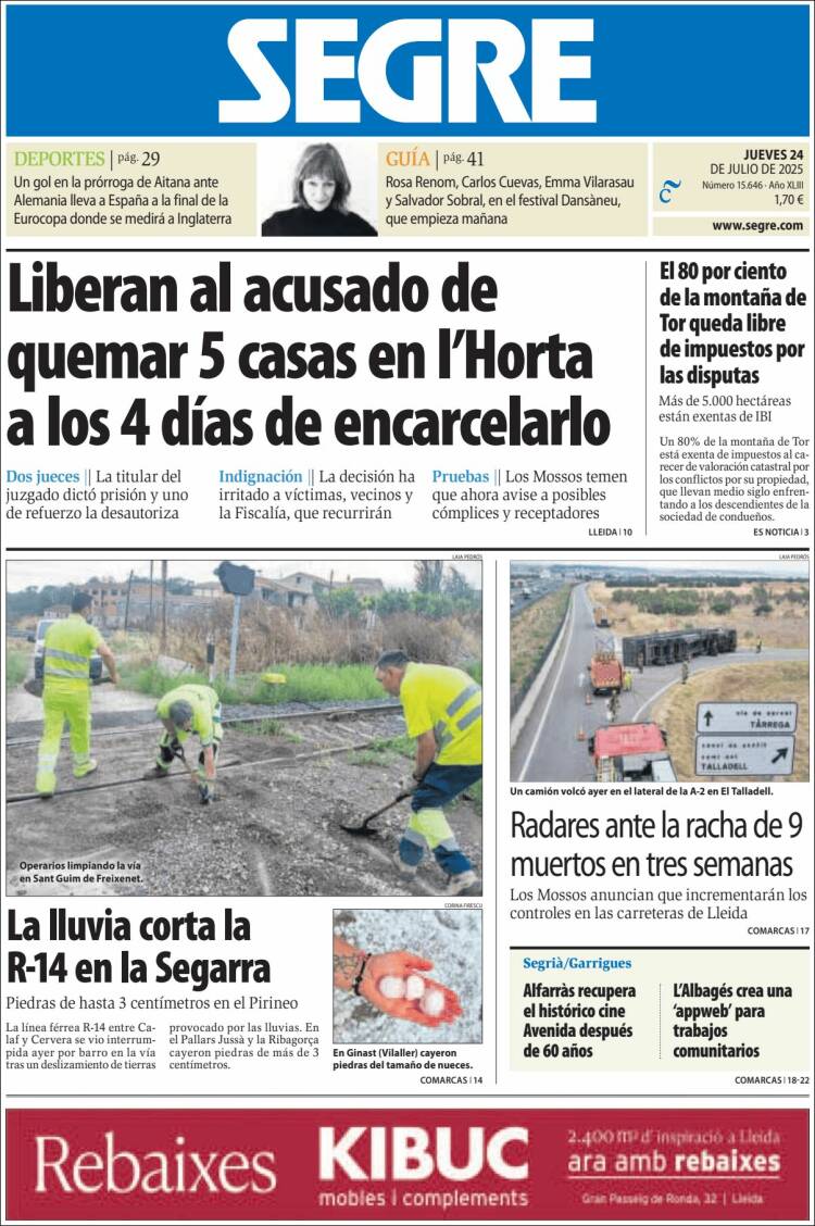 Portada de Segre  (España)