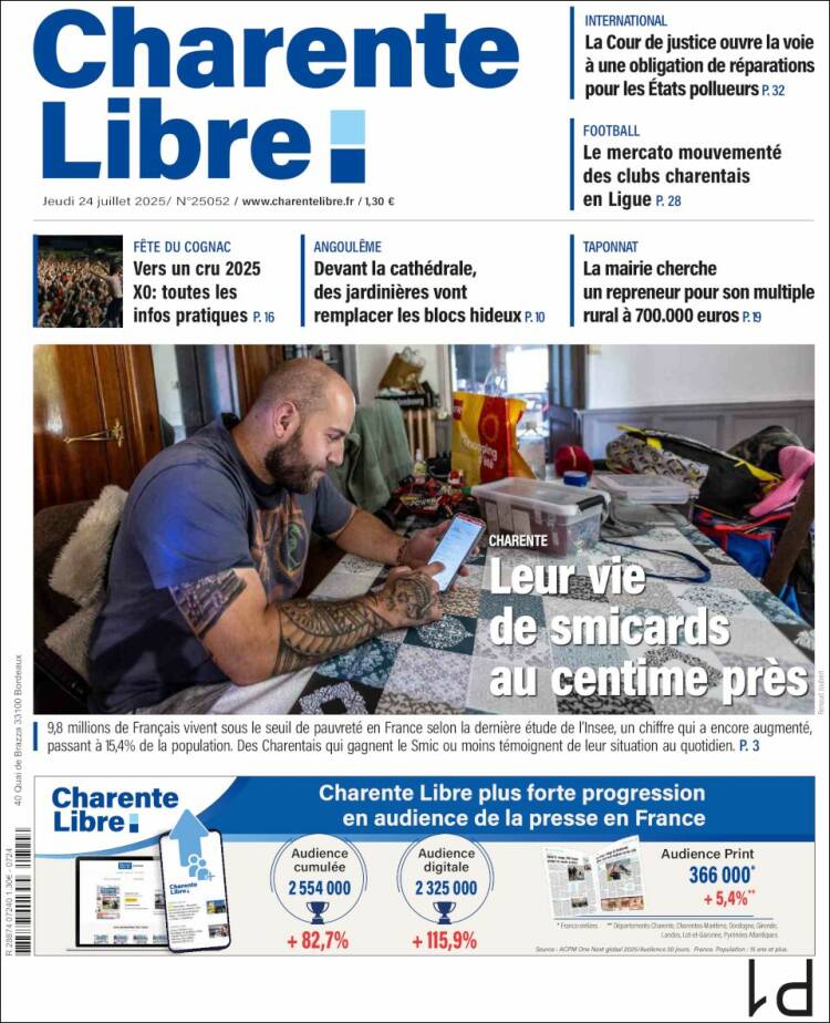Portada de Charente Libre (Francia)