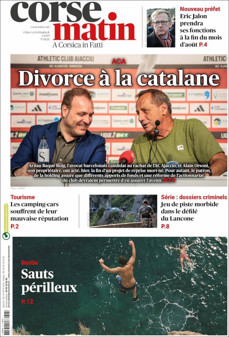 Portada de Corse-Matin (France)