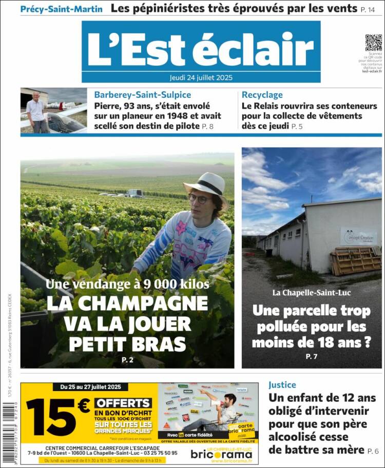 Portada de L'Est Eclair (Francia)