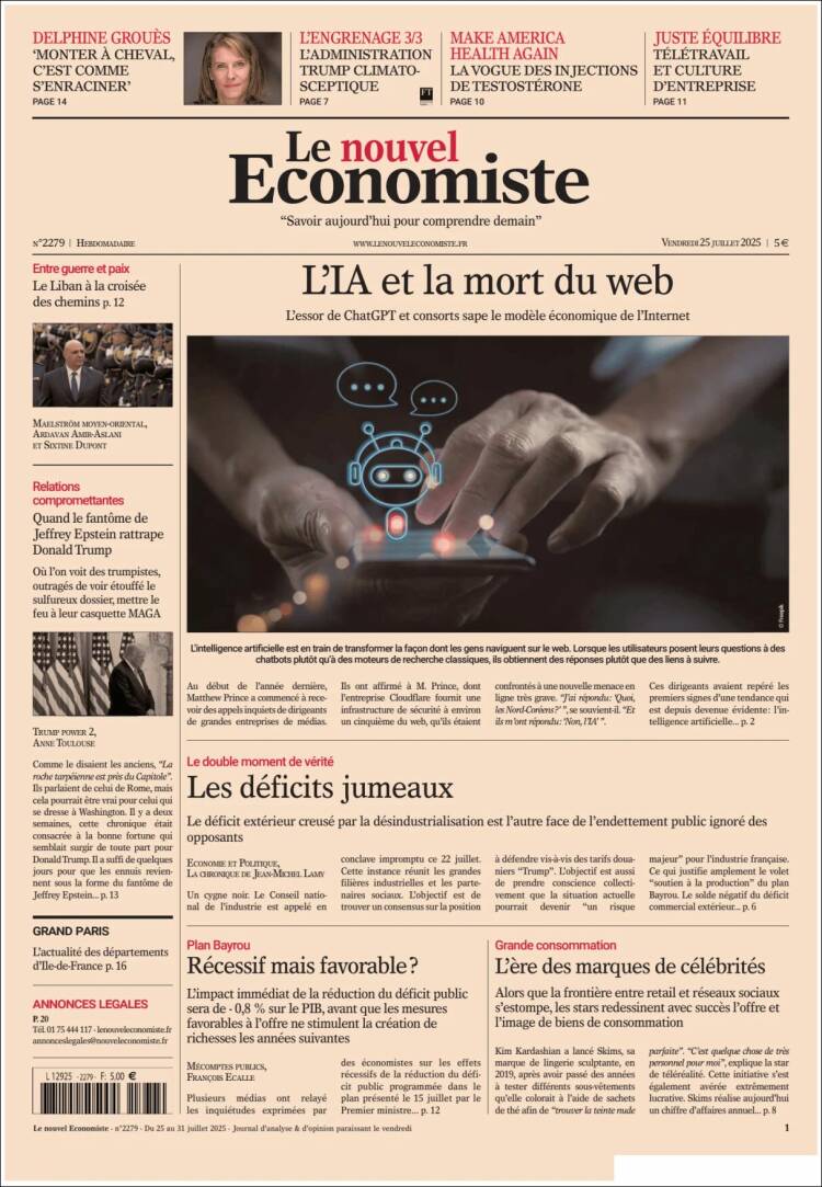 Portada de Le nouvel Economiste (France)